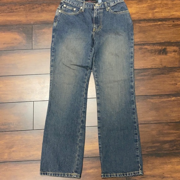 EXPRESS Bootcut Jeans Sz 5/6 Faded Look Front And Back - Picture 2 of 7